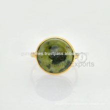 Beautiful Silver Gold Plated Semi Precious Gemstone Ring